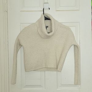 Express crop white sweater size XS cowl neck long sleeves